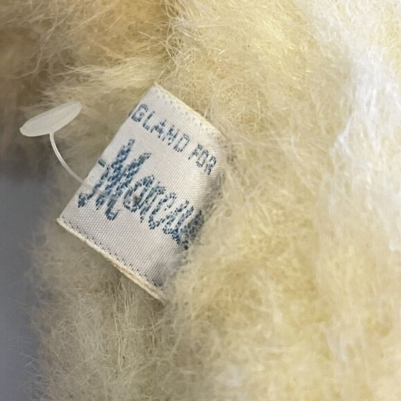 Vintage MERRYTHOUGHT 18" Teddy Bear Jointed Cream Mohair Amber Eyes Neiman's Tag - Picture 8 of 11